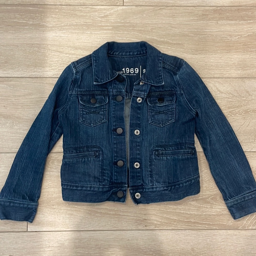 Gap Kids 1969 girls dark denim jean jacket size Small